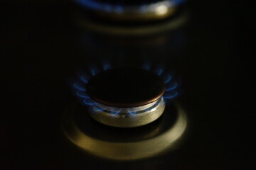 Gas burner on stove