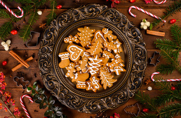 Christmas cookies with decoration.