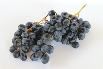 Dark grapes, on white background