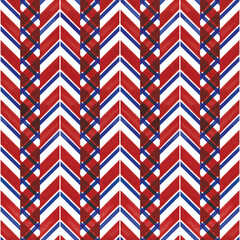 Vector blue red striped chevrons seamless pattern