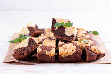 Trend baking Brookies. Сhocolate brownies and cookies