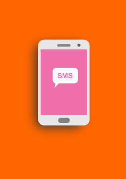 mobile phone screen with sms sign symbol notification