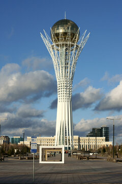 Baiterek, monument and observation tower in Nur-Sultan, capital city of Kazakhstan