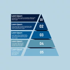 Foto op Canvas Pyramid Infographic, funnel pyramid business infographic with 4 charts. Template can be edited, recolored, editable. EPS Vector © Dzafa