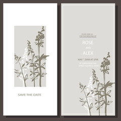 Fashionable wedding invitation in minimal style. Vector illustration.
