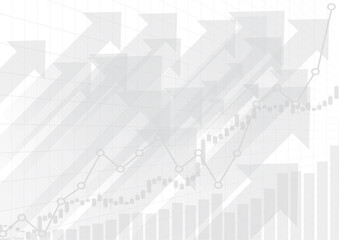 Fototapeta na wymiar Vector : Increase gray business graphs on white background