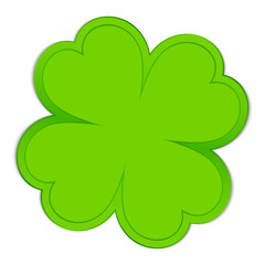 Einzelnes Gedrehtes Glänzendes Kleeblatt Grün