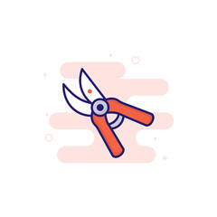 Pruning Shears illustration Outline Filled Style Icon. EPS File 10