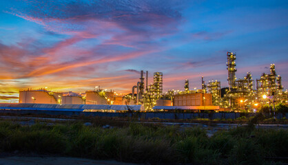 Oil and Gas Industrial zone,The equipment of oil refining,Close-up of industrial pipelines of an...