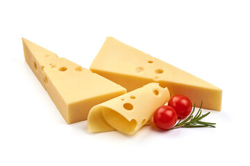 Holland cheese, isolated on white background