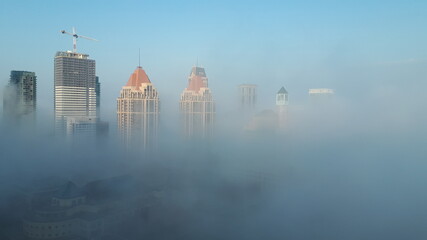 Foggy Buildings View