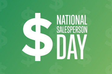 National Salesperson Day. Holiday concept. Template for background, banner, card, poster with text inscription. Vector EPS10 illustration.