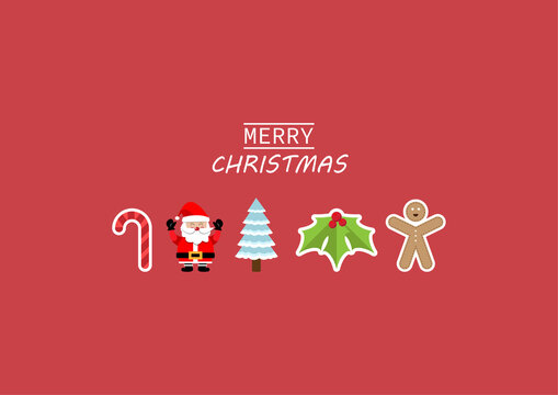 Merry Christmas and Happy New Year greeting card. Christmas ornament.