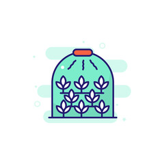 Green House illustration Outline Filled Style Icon. EPS File 10