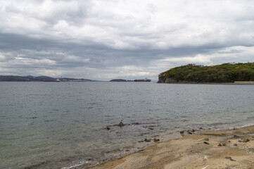 sea bay near Russkiy island in Vladivostok