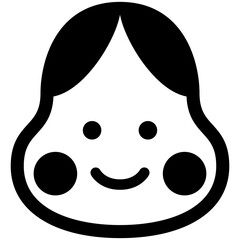 お正月線画アイコン7　福笑い