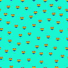 Seamless pattern with multicolored hearts (LGBT)