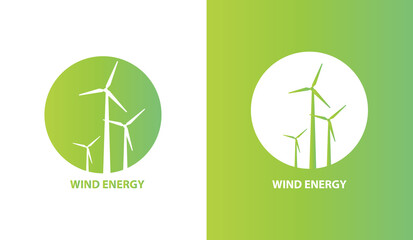wind energy logo, eco friendly, green energy vector illustration icon