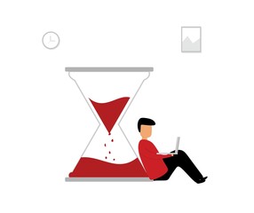 design about work time concept illustration