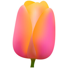 Vector - 3d illustration of a tulip. Gradient.