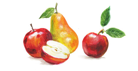 red apples and pears