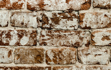 cypress wall texture pattern red cypress blocks, close-up, old dilapidated wall.