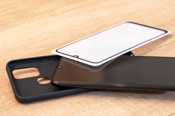 protective glass, phone, Silicone Case