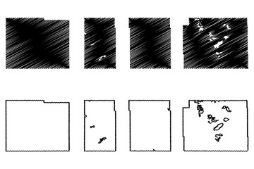 Lyon, Lincoln, Mower and Otter Tail County, Minnesota (U.S. county, United States of America, USA, U.S., US) map vector illustration, scribble sketch map