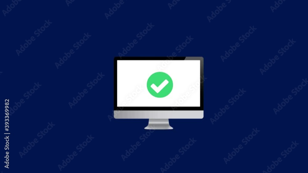 Wall mural combining all features into computer and showing tick mark