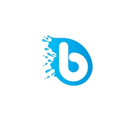 B Alphabet Water Logo Design Concept