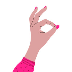 Female hands. Hand sign illustration