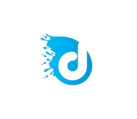D Alphabet Water Logo Design Concept