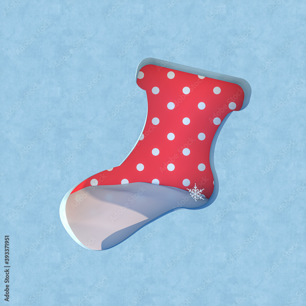 Aufkleber empty podium backdrop with christmas decoration shape. 3d render.