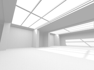 Naklejka na ściany i meble White Modern Background. Abstract Room Interior Concept