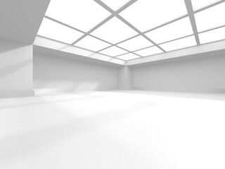 Fototapeta premium Illuminated room interior design. Modern architecture concept background