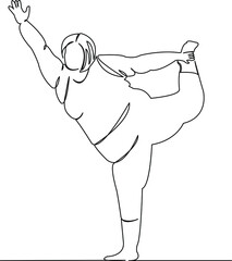 fitness fat woman yoga