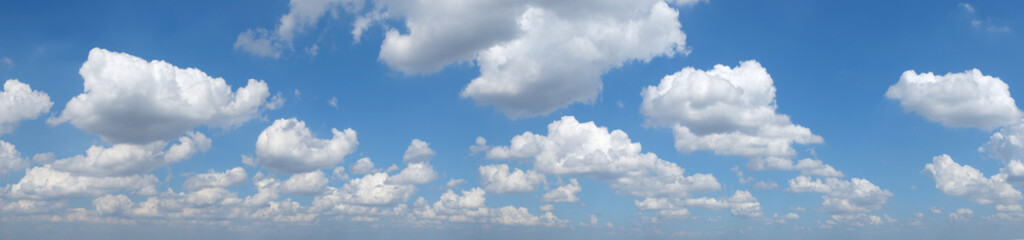 Fototapeta premium Blue sky and white clouds , panorama . 
