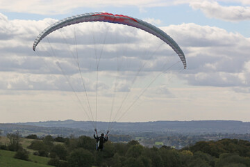 Paragliding at Westbury in Wiltshire	
