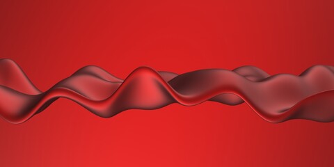 Red smooth waves. Luxury abstract background