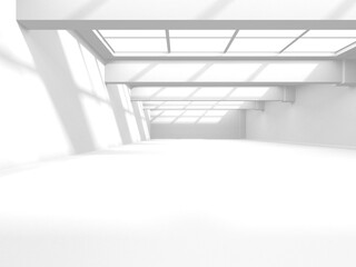 Abstract White Room Architecture Design Concept