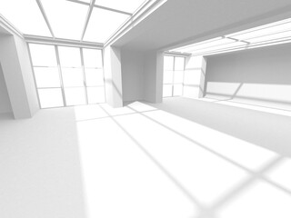 Abstract White Room Architecture Design Concept