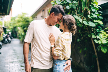 Happy couple of lovers in park