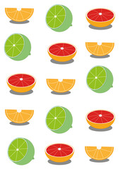 food, citrus and another fruits oranges anda slices