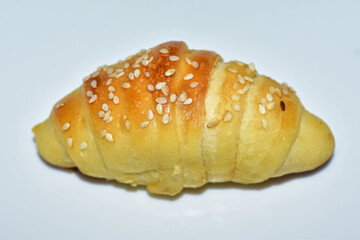 isolated crescent bread roll