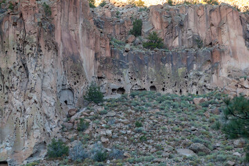 Eroded Sandstone Rocks at Frijoles Canyon