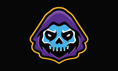Grim Reaper eSports vector mascot logo design