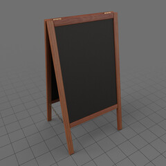 Wooden chalkboard display