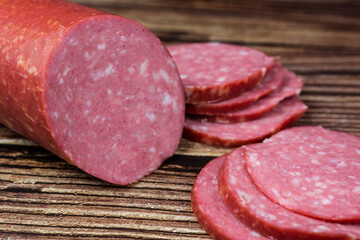 sliced salami sausage