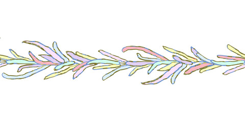 Vector seamless background with colorful illustration of herbs, plants. Use it for wallpaper, textile print, pattern fills, web page, surface textures, wrapping paper, design of presentation