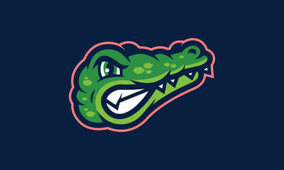 Alligator sports vector mascot logo design